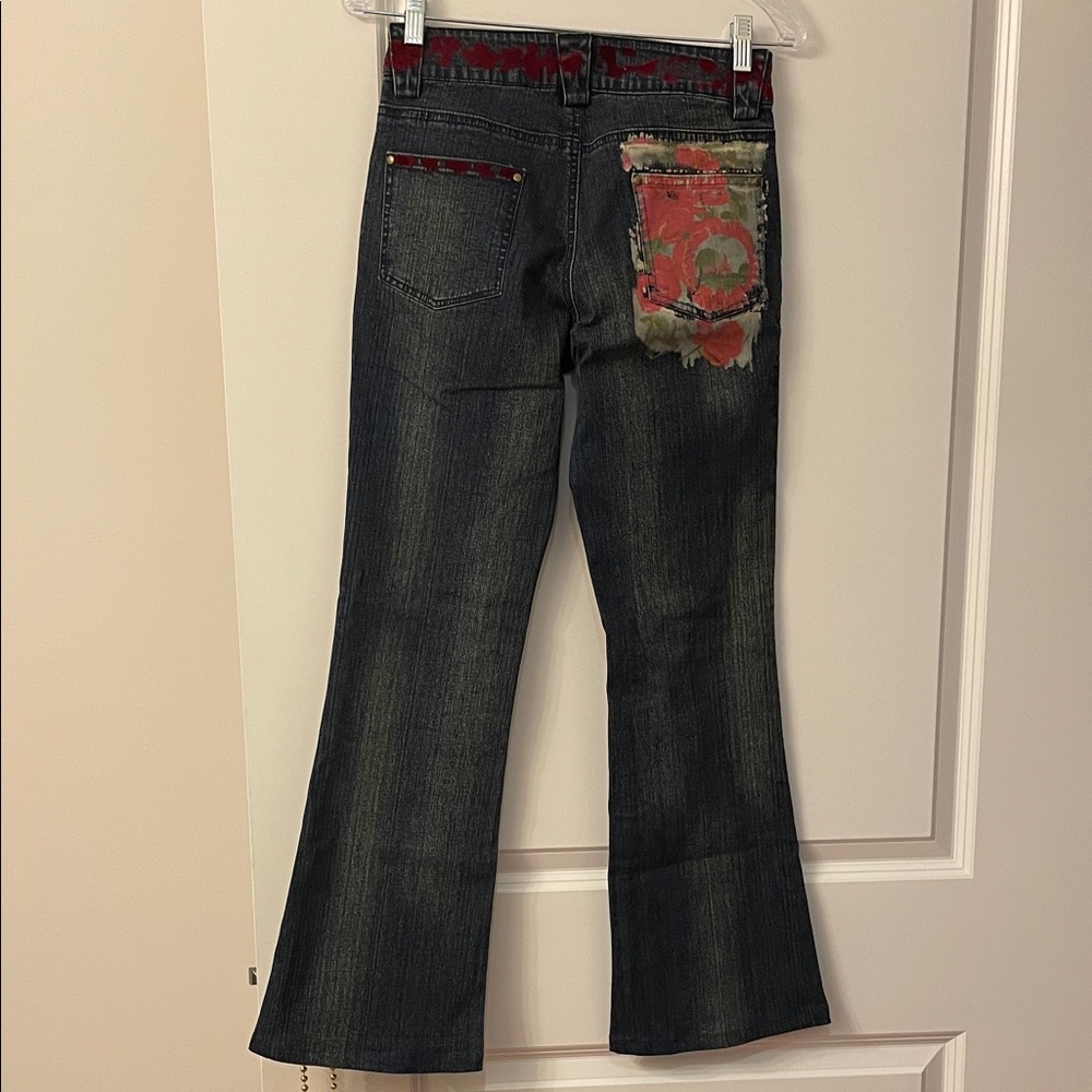 Vintage Cache Hand Painted Flare Jeans, Size 2 NWOT